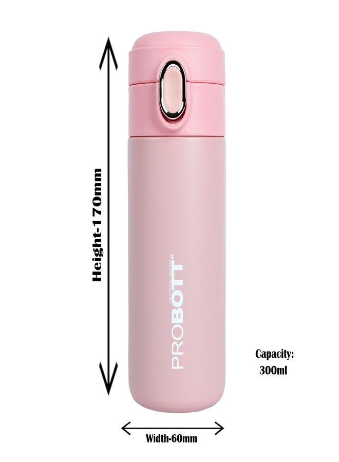 Probott Pride 300ml Thermosteel Hot & Cold Insulated Stainless Steel Travel Mug, Spill Proof | Coffee Tea Mug | Juice Mug | Water Flask | Easy Grip Easy to Carry | Pack of 2 | Jet Black+Flesh Pink - Image 5